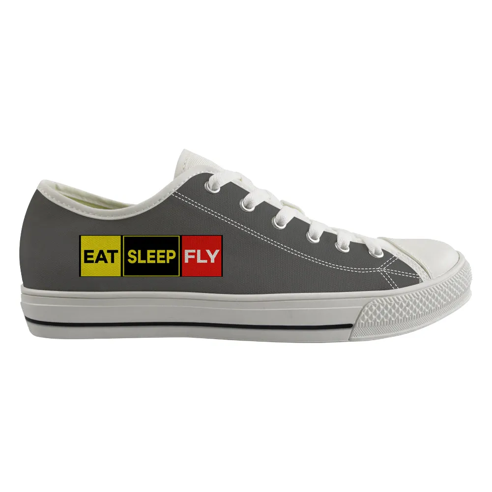 Eat Sleep Fly (Colourful) Designed Canvas Shoes (Men)