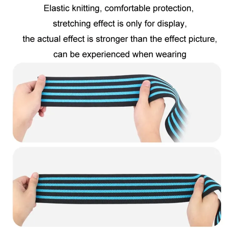 Elastic Squat Knee Strap Strength Training Protector Strap(Black Sky Blue)