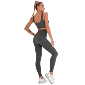 European and American Yoga Fitness Sports Waistcoat Suit Seamless Striped Jacquard Bra Fitness Yoga Wear Leggings Women