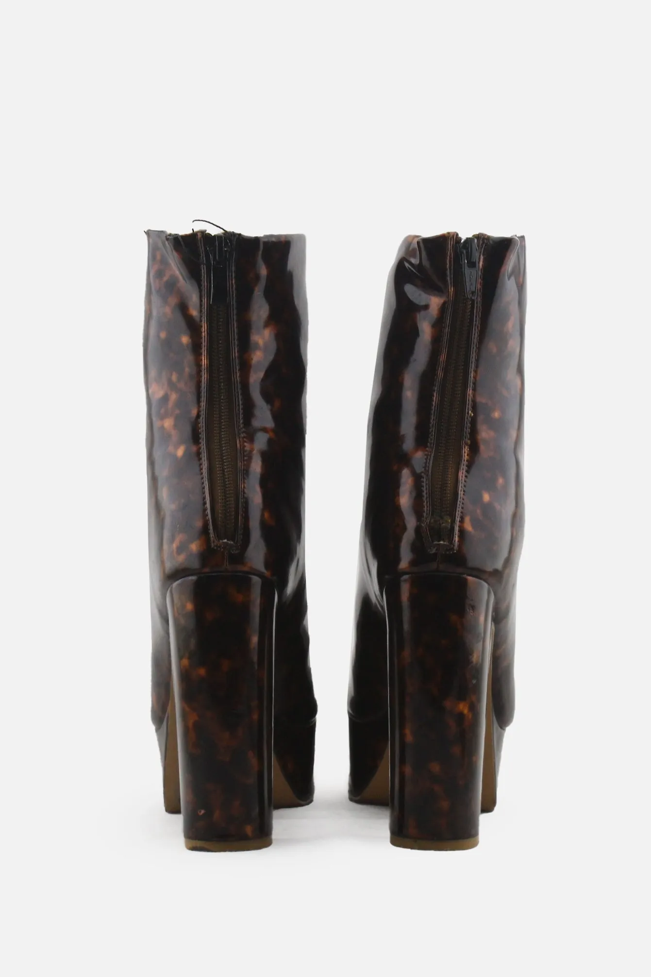 European Brand Zipper Platform Boots | 100% Synthetic Leather