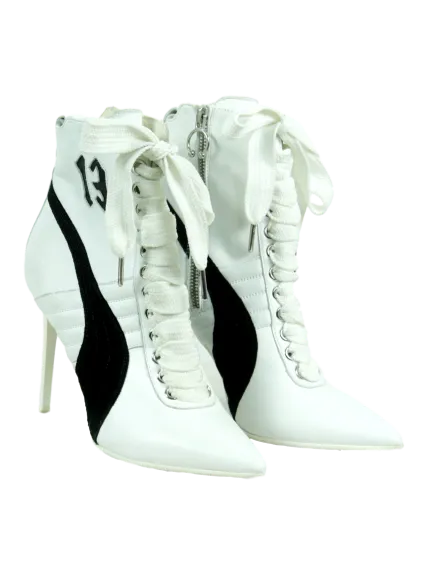 FENTY X PUMA High Heel Pointed Toe Leather Ankle Boots