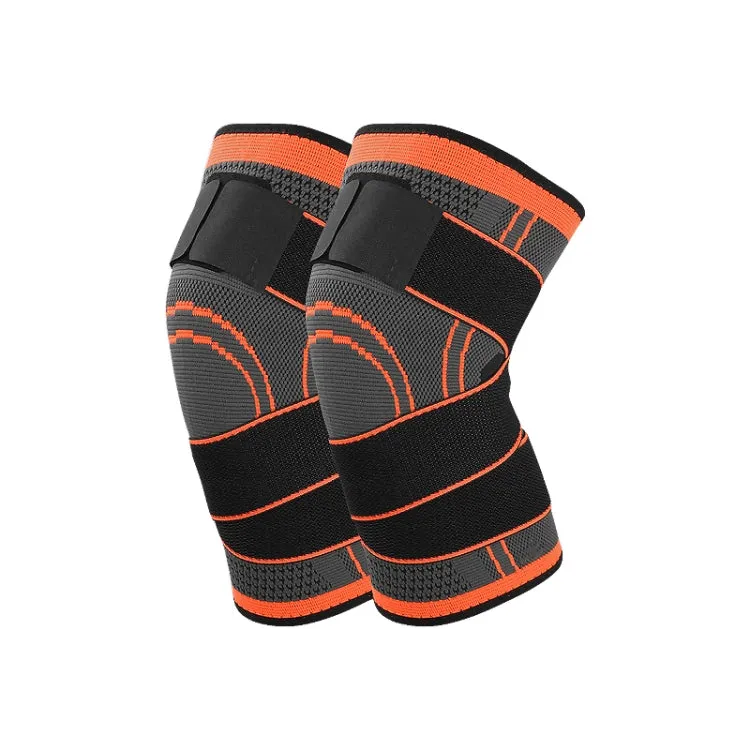 Fitness Running Cycling Bandage Knee Support Braces Elastic Nylon Sports Compression Pad Sleeve, Size:XL(orange)