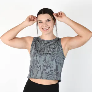 FLEO Dylan Muscle Crop Tank - Moonlit Python