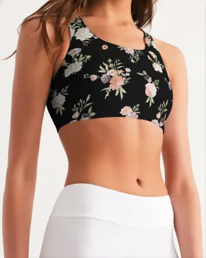 Floral Pattern Women's Seamless Sports Bra