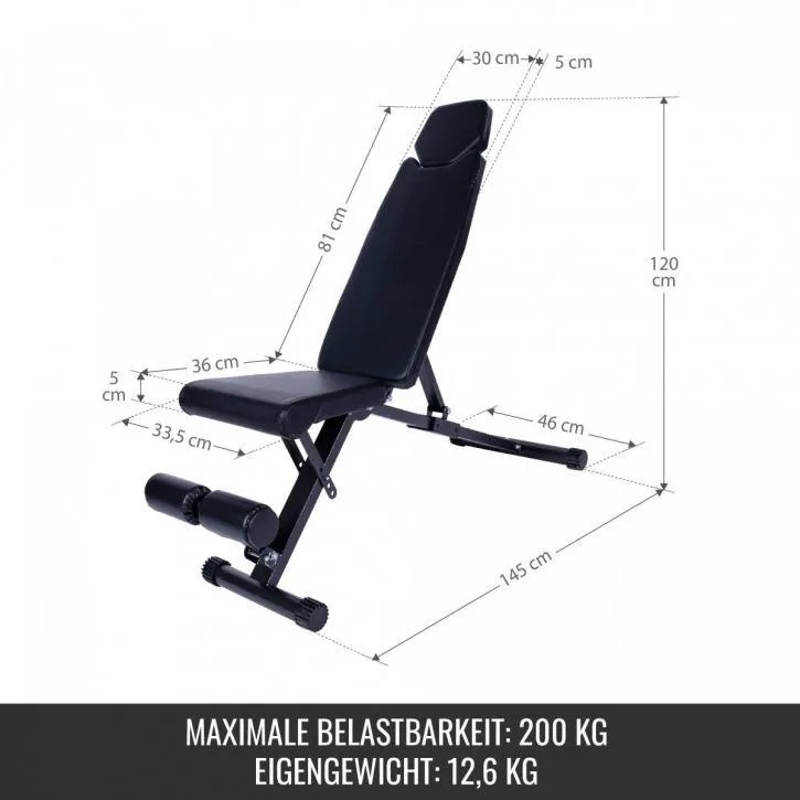 Foldable Weight Bench - Black