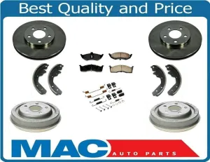 Front Rotors Rear Drums Brake Pads Shoes Spring Kit for Dodge Neon 00-05