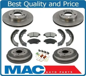 Front Rotors Rear Drums Brake Pads Shoes Spring Kit for Honda Hybrid 1.3L 06-08