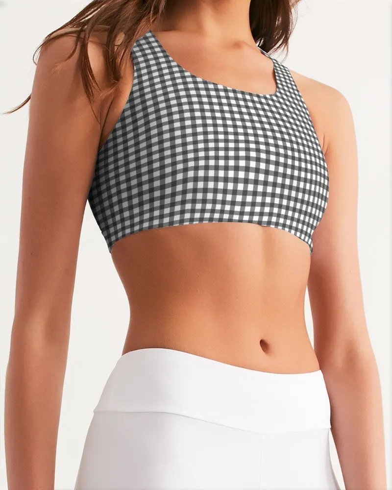 Gingham Print Women's Seamless Sports Bra