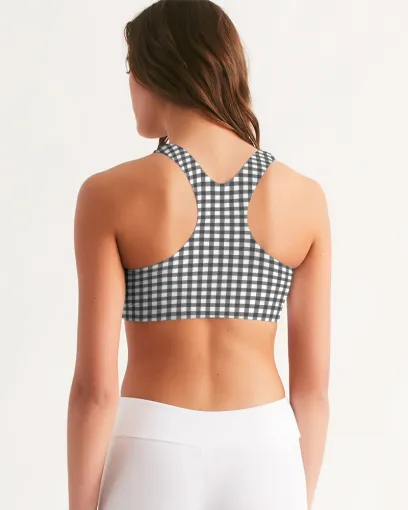 Gingham Print Women's Seamless Sports Bra