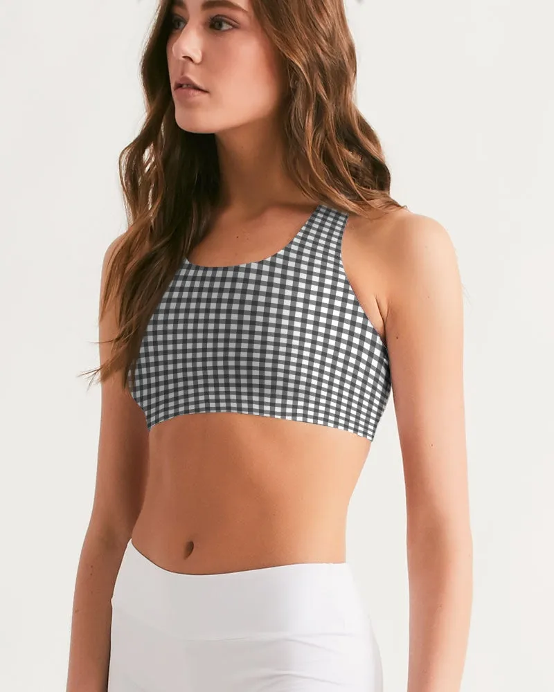 Gingham Print Women's Seamless Sports Bra