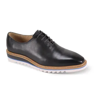 Giovanni Charcoal Gray Men's Oxford Lace-up Leather Shoes Rubber Sole