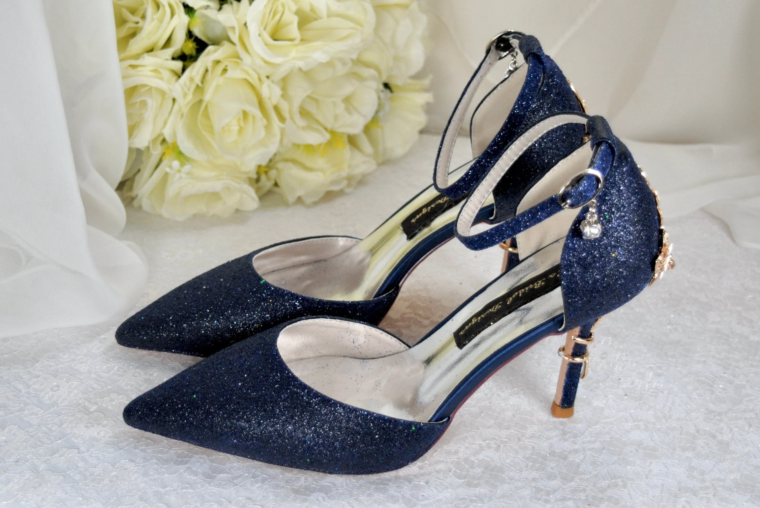 Glitter Wedding Shoes with 'Cherry Blossom'