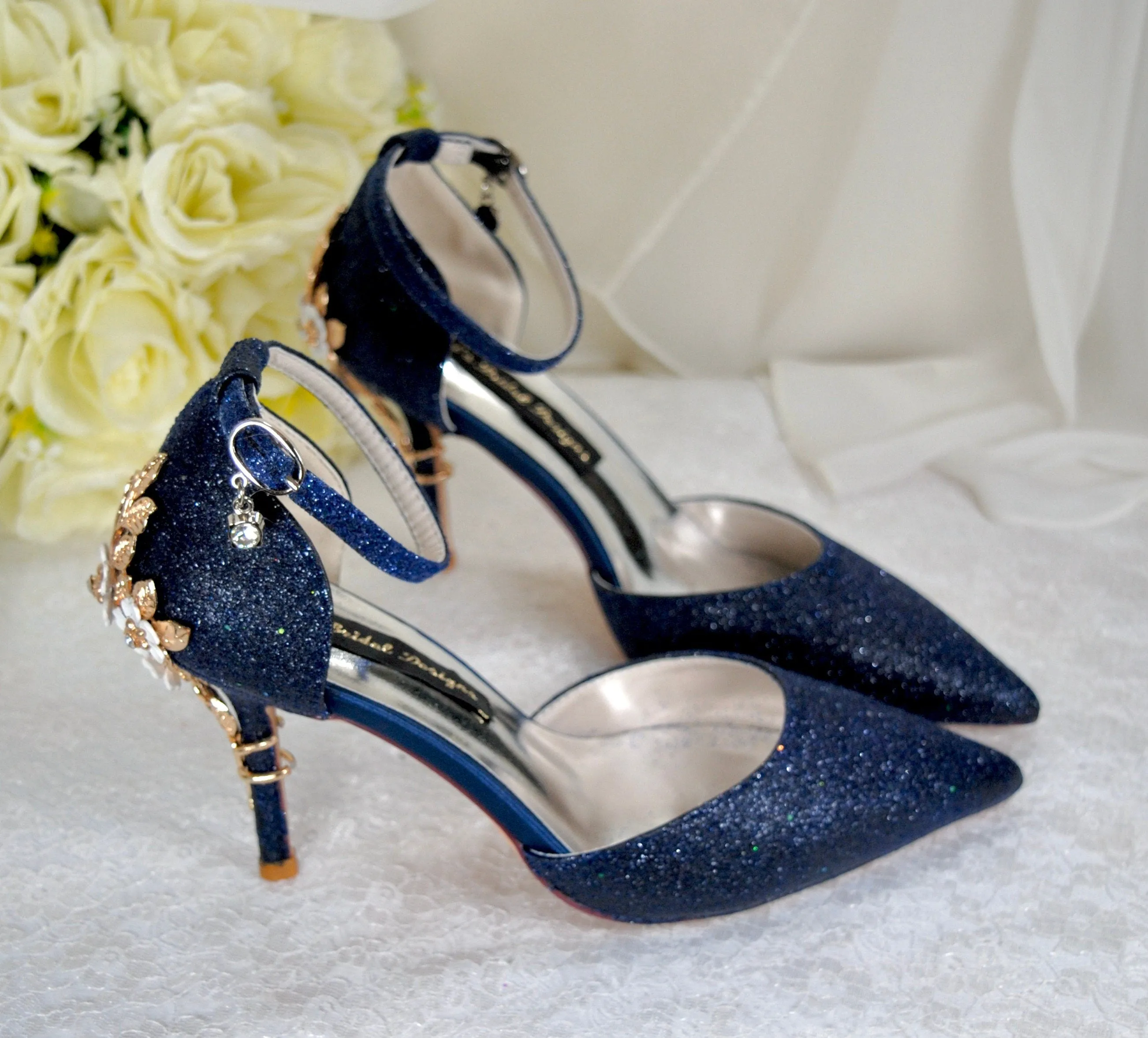 Glitter Wedding Shoes with 'Cherry Blossom'