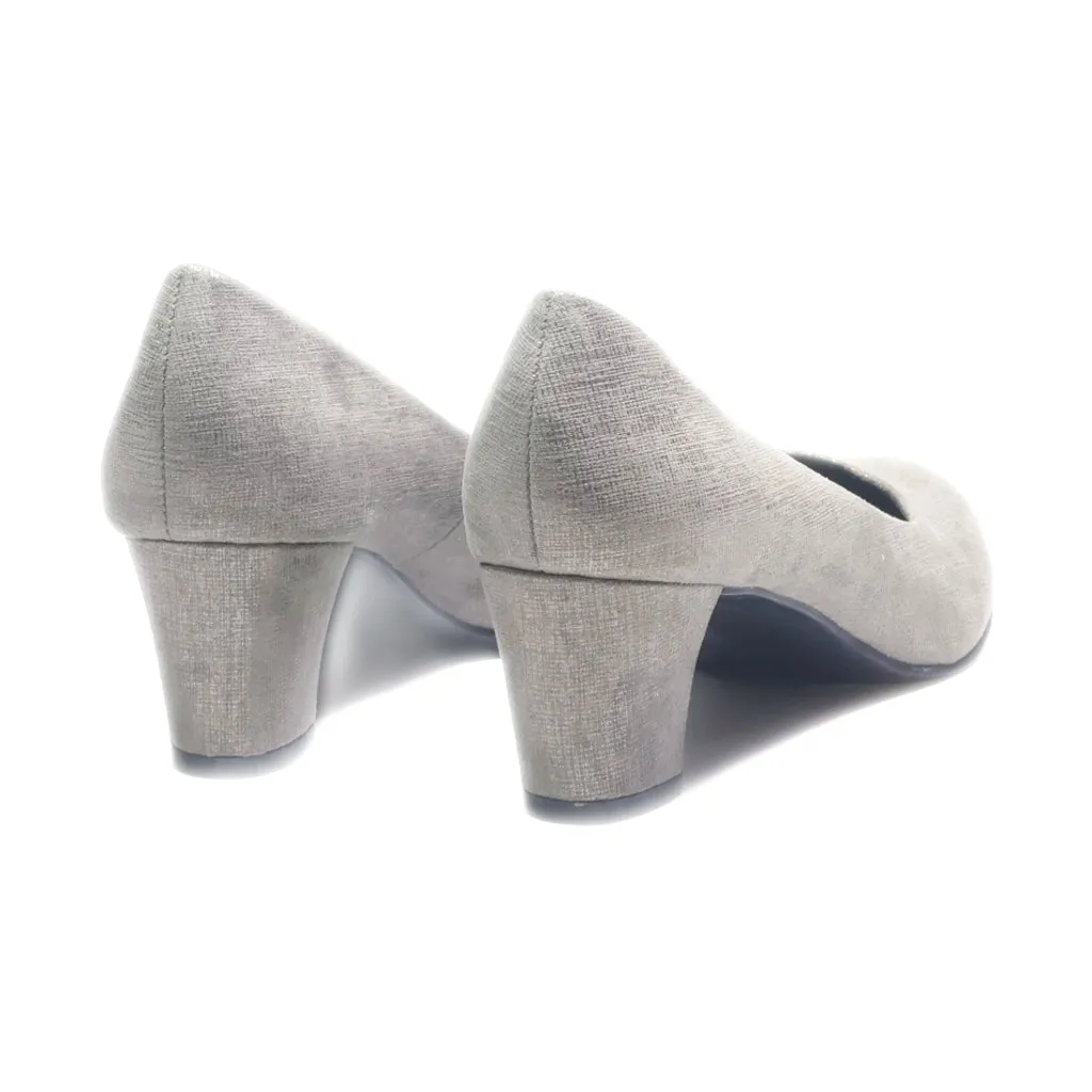 Graceland Mid-Heel Shoes Suede Grey Colour For Women