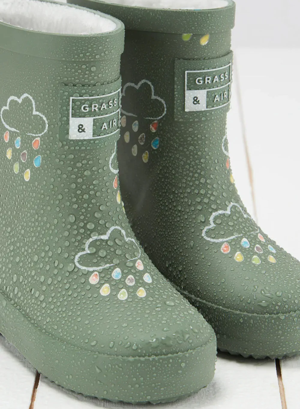 Grass & Air Colour Reveal Wellies in Khaki