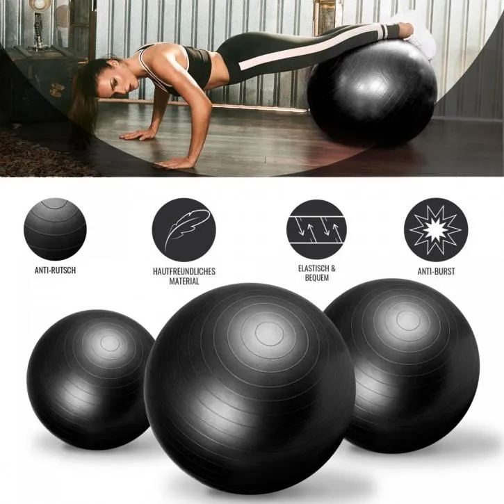 Gym Ball Fitness Ball 75cm - Black