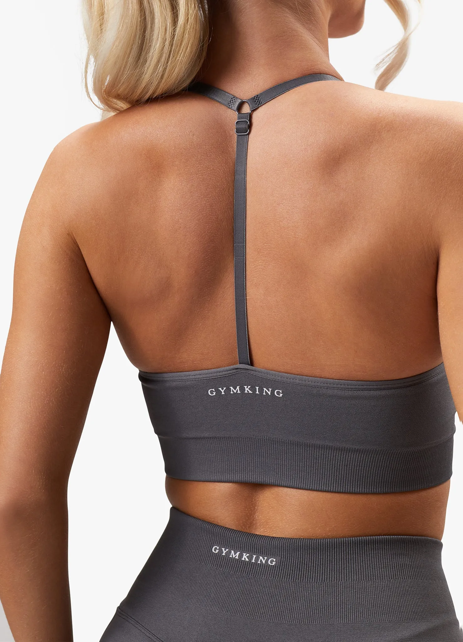 Gym King Sculpt Seamless Bra - Space Grey