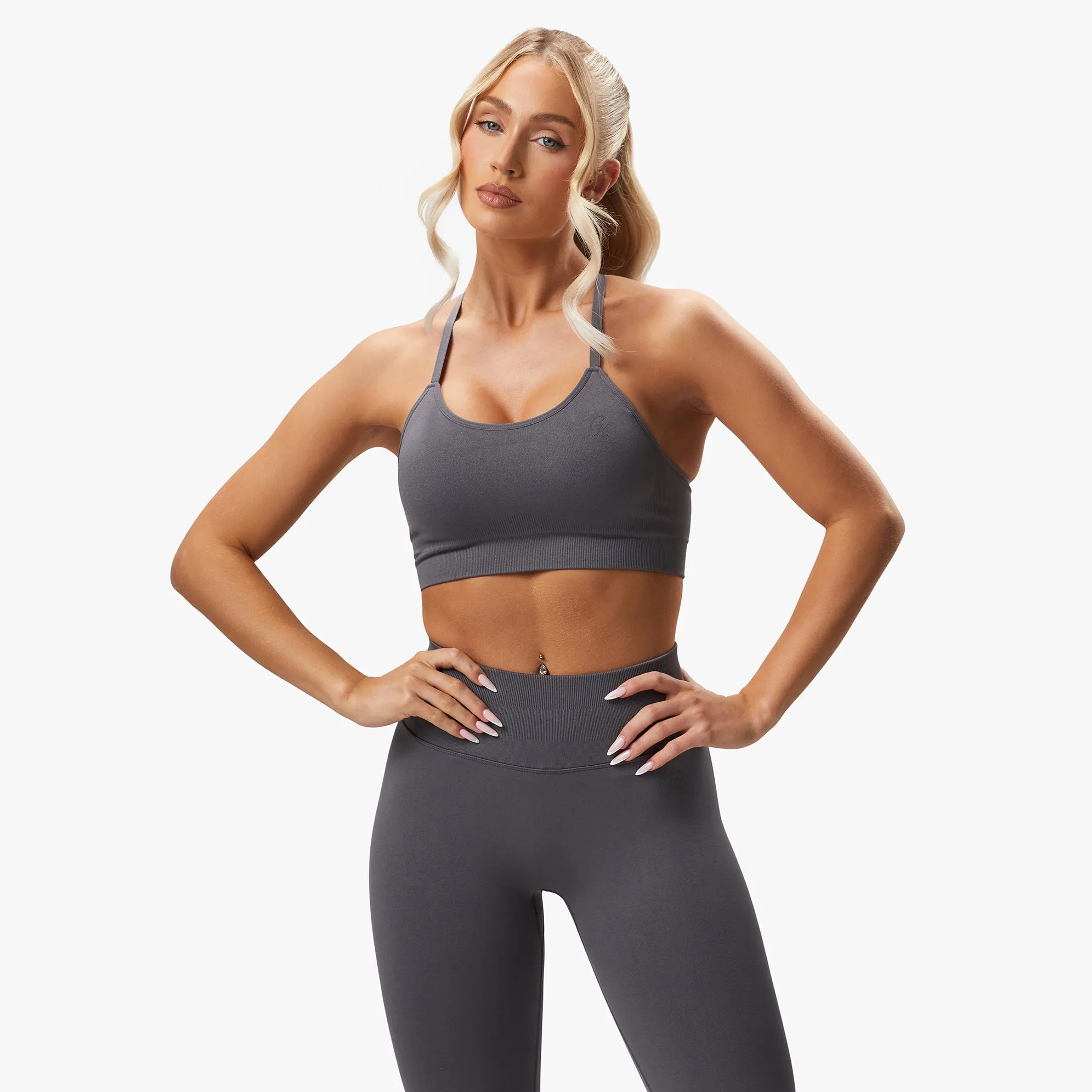 Gym King Sculpt Seamless Bra - Space Grey