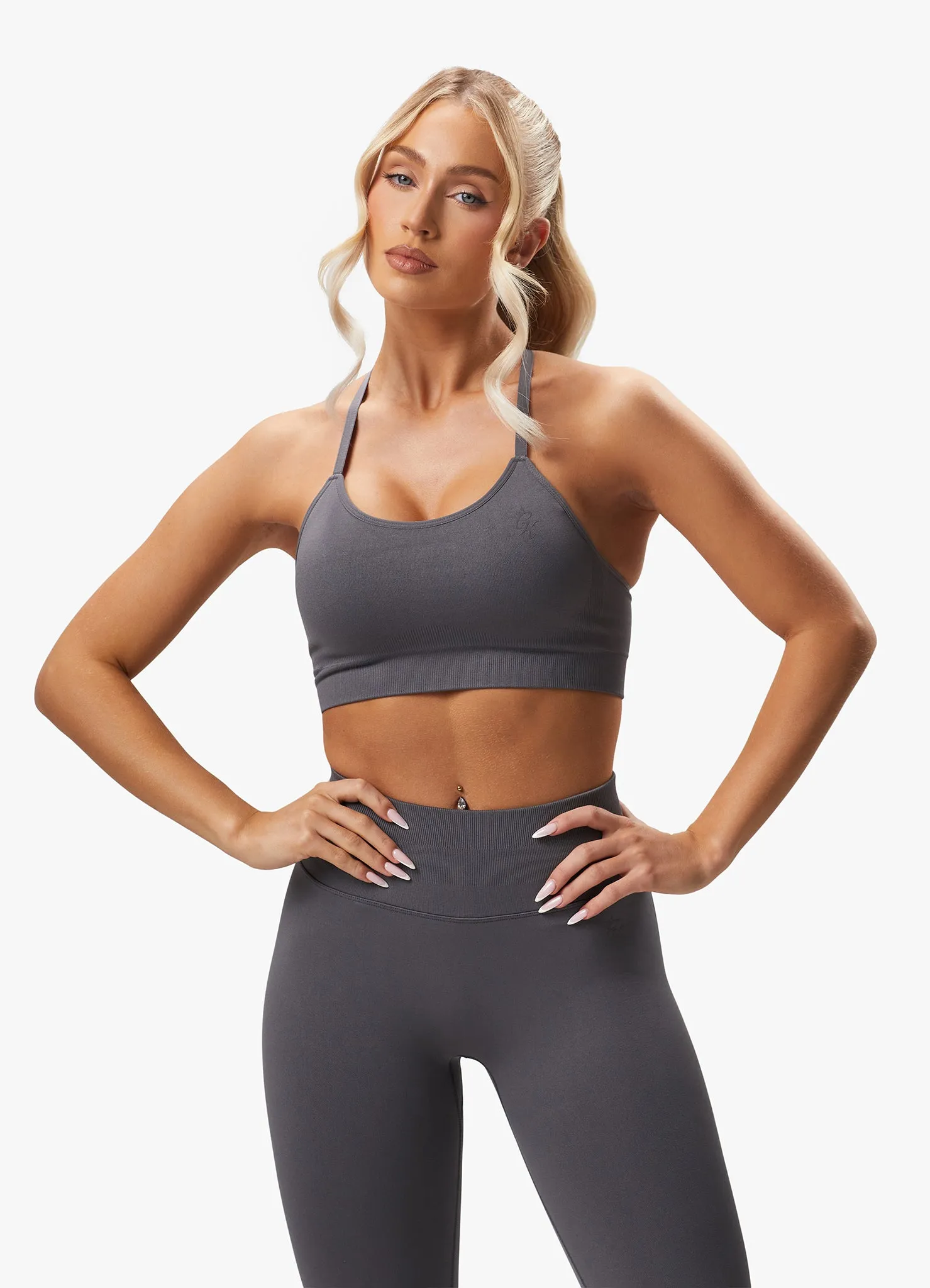 Gym King Sculpt Seamless Bra - Space Grey