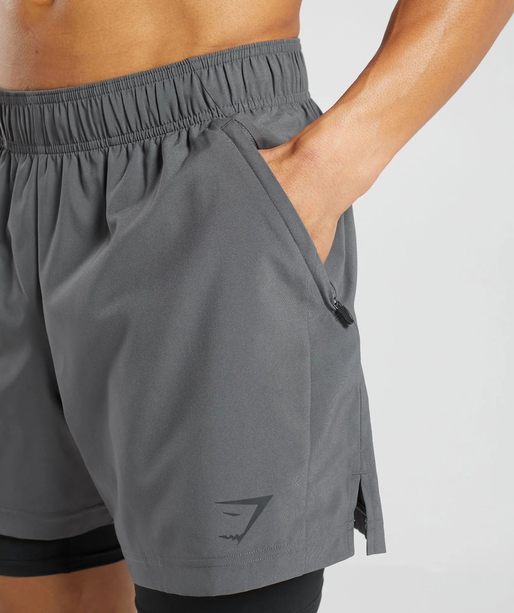 Gymshark Sport 5" 2 in 1 Shorts - Dark Grey/Black