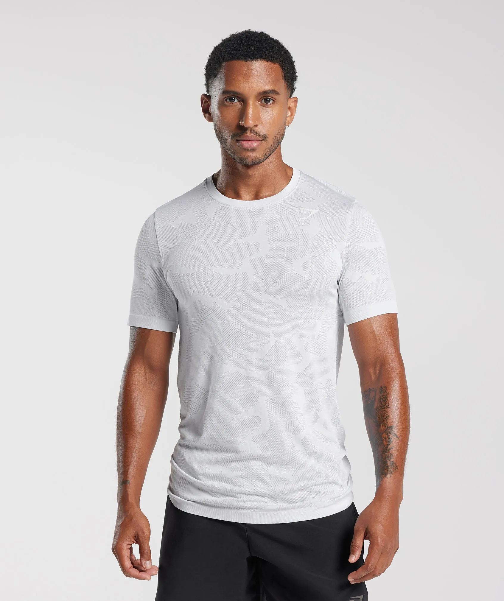 Gymshark Sport Seamless T-Shirt - White/Smokey Grey