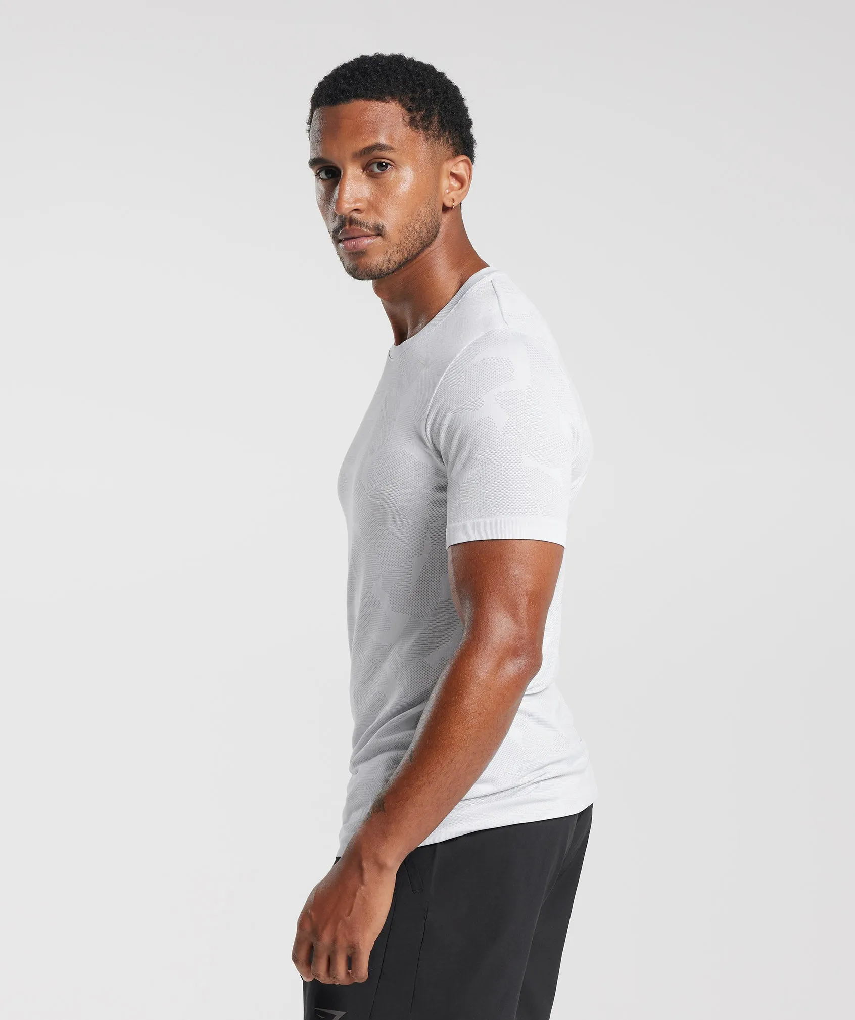 Gymshark Sport Seamless T-Shirt - White/Smokey Grey