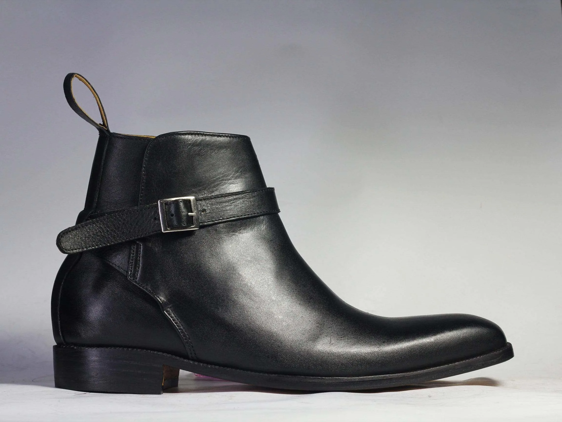 Handmade Ankle Black Jodhpurs Leather Boot