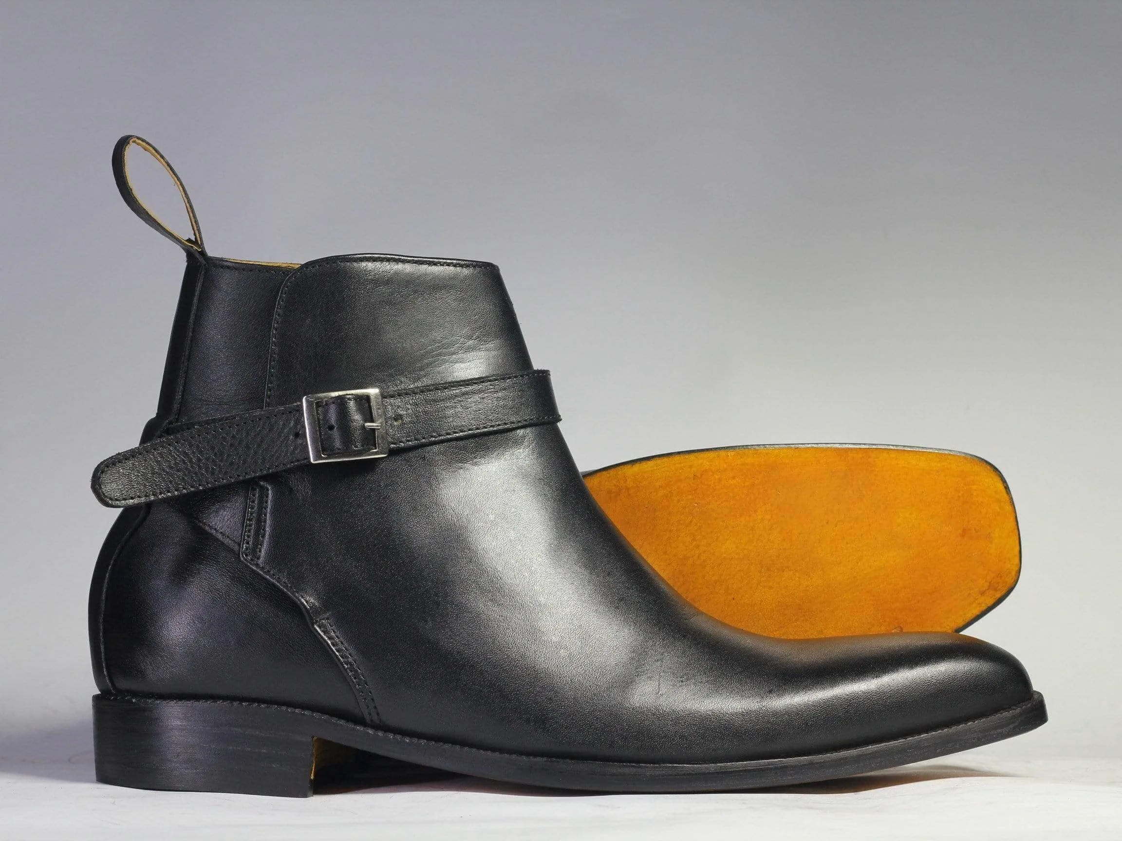 Handmade Ankle Black Jodhpurs Leather Boot