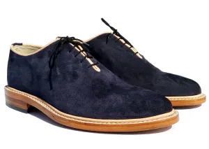 Handmade Navy Leather Shoes, Mens Formal Blue Party Fashion Shoes