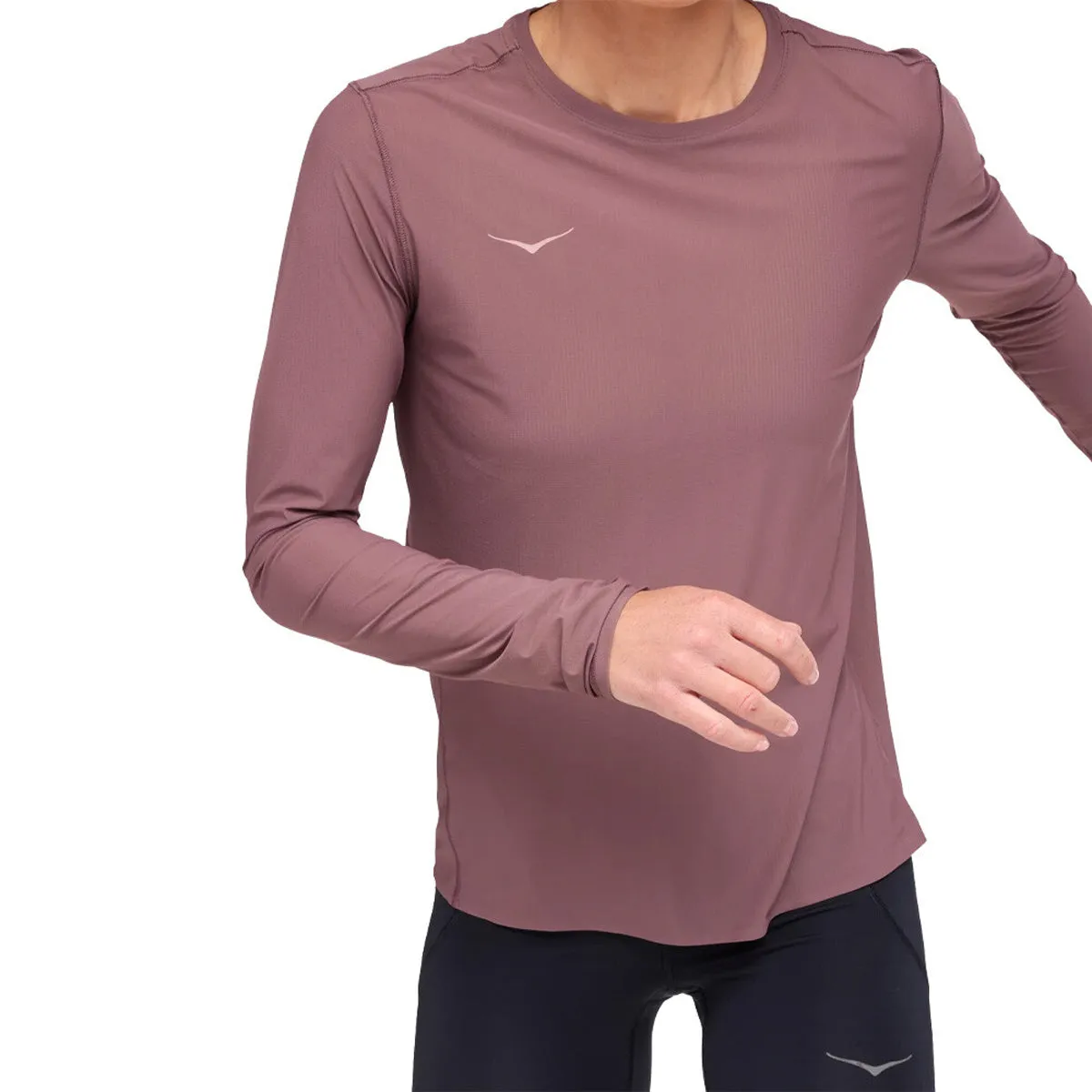 Hoka Airolite Run Long Sleeve Womens | Smokey Quartz