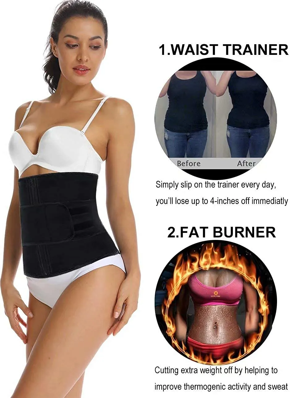 HOPLYNN Neoprene Sweat Waist Trainer Corset Trimmer Belt for Women Weight Loss, Waist Cincher Shaper Slimmer