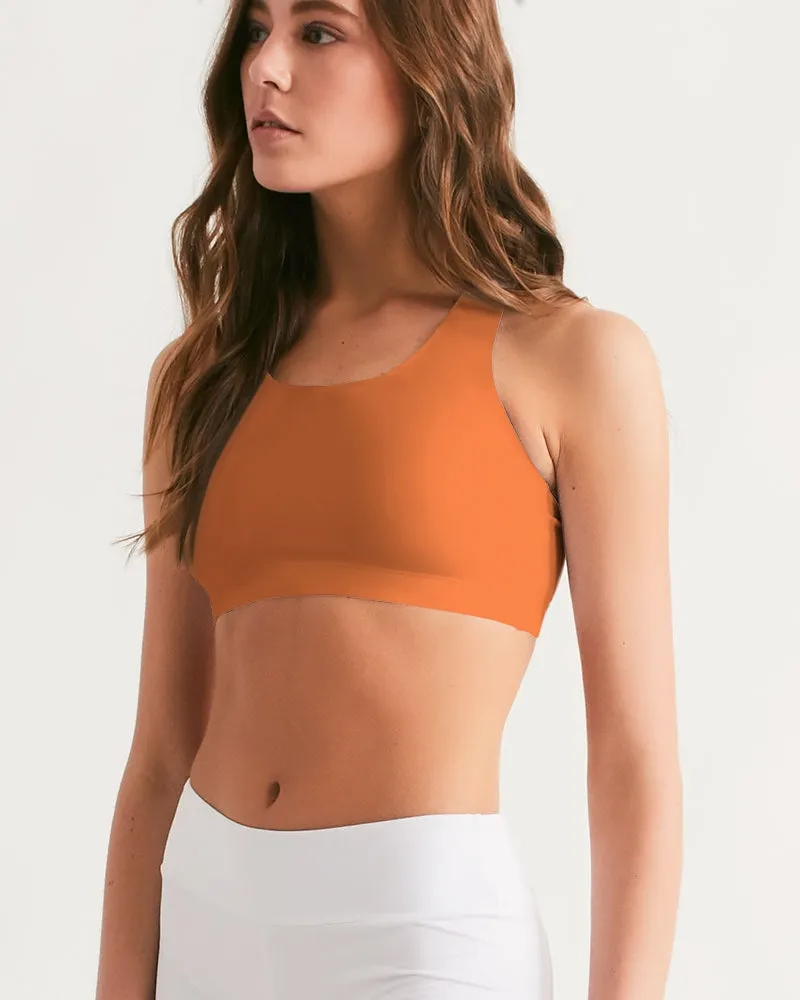 Hot Orange Women's Seamless Sports Bra