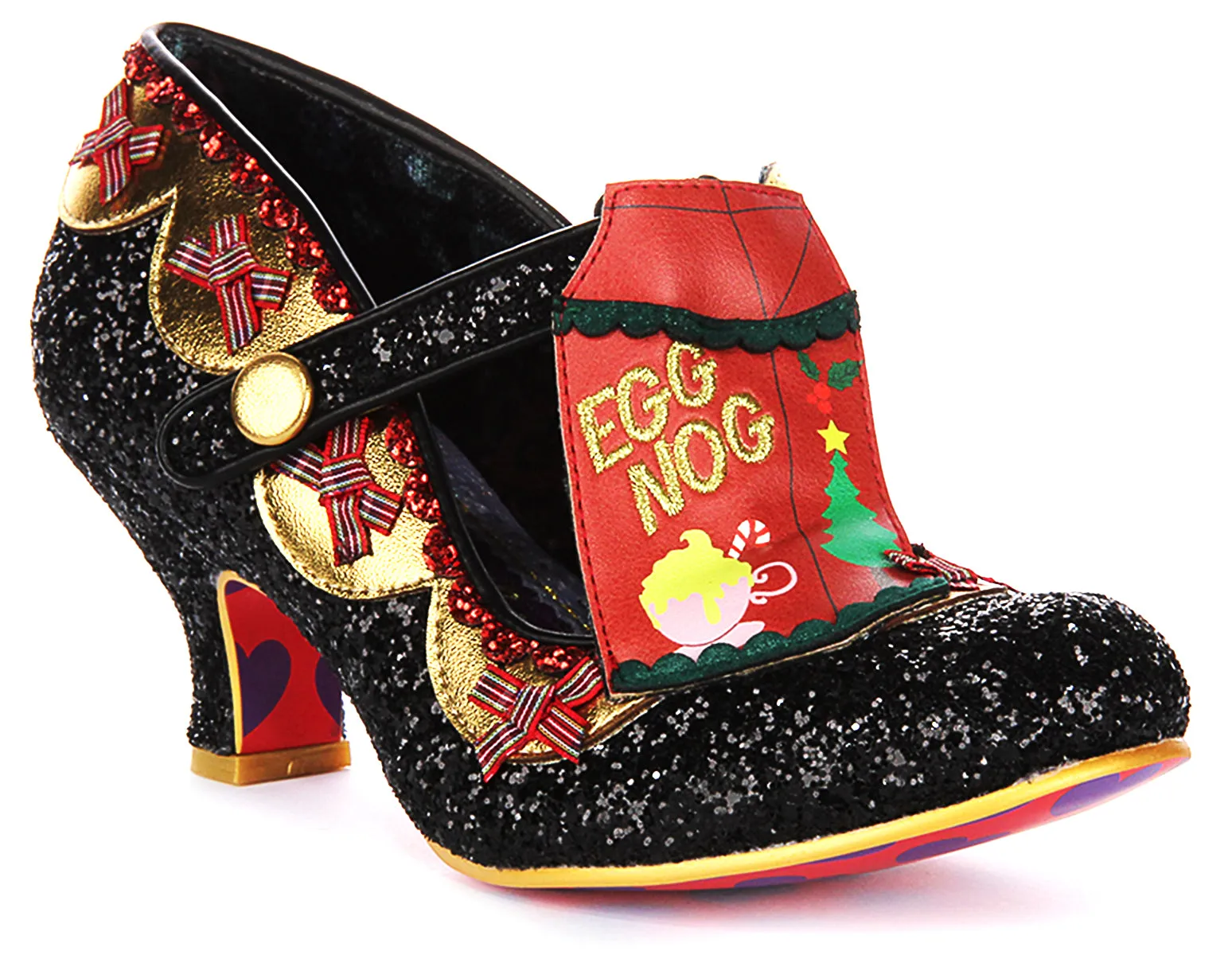 Irregular Choice Eggcellent In Black Gold For Women