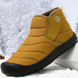 Kaegreel Men's Waterproof Warm Lining Hook Loop Toe Protective Casual Ankle Boots