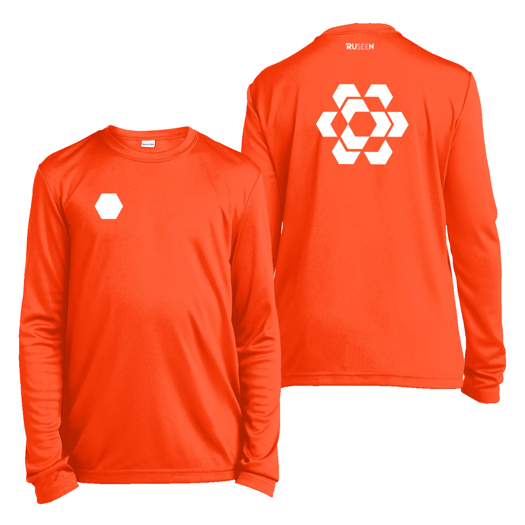 Kids Reflective Long Sleeve Shirt - Fractured Hexagon