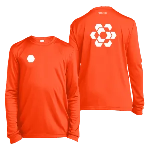 Kids Reflective Long Sleeve Shirt - Fractured Hexagon