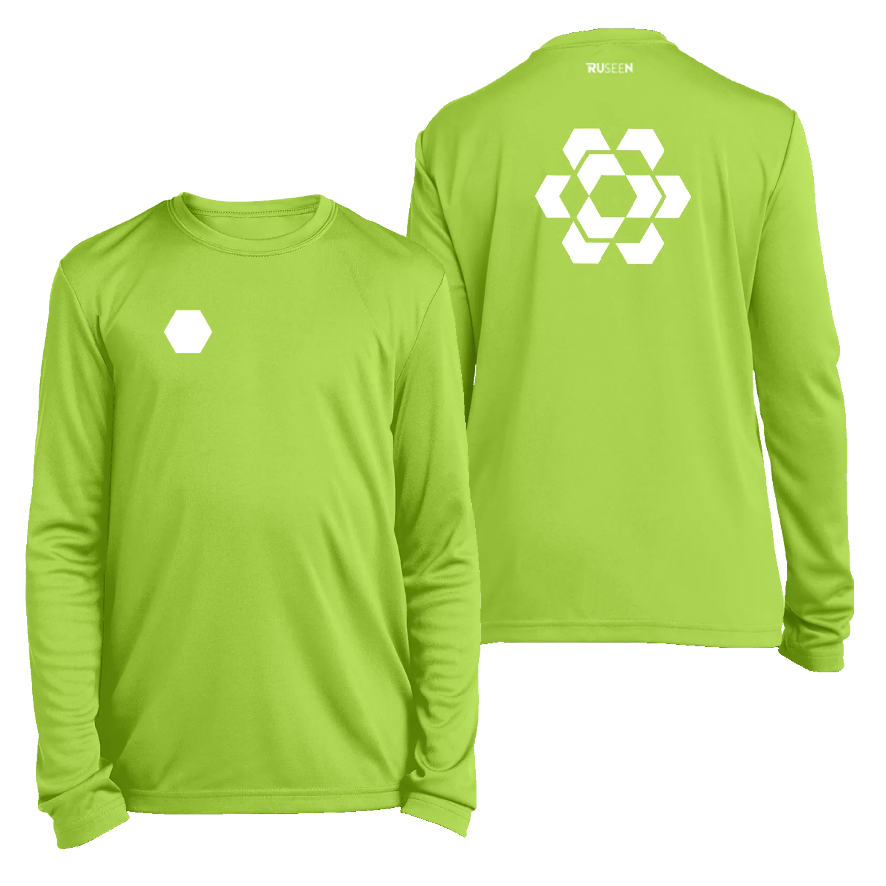 Kids Reflective Long Sleeve Shirt - Fractured Hexagon