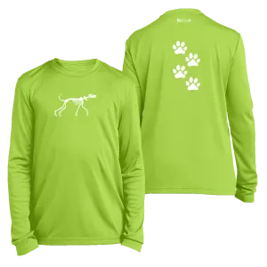 Kids Reflective Long Sleeve Shirt - Paw Prints