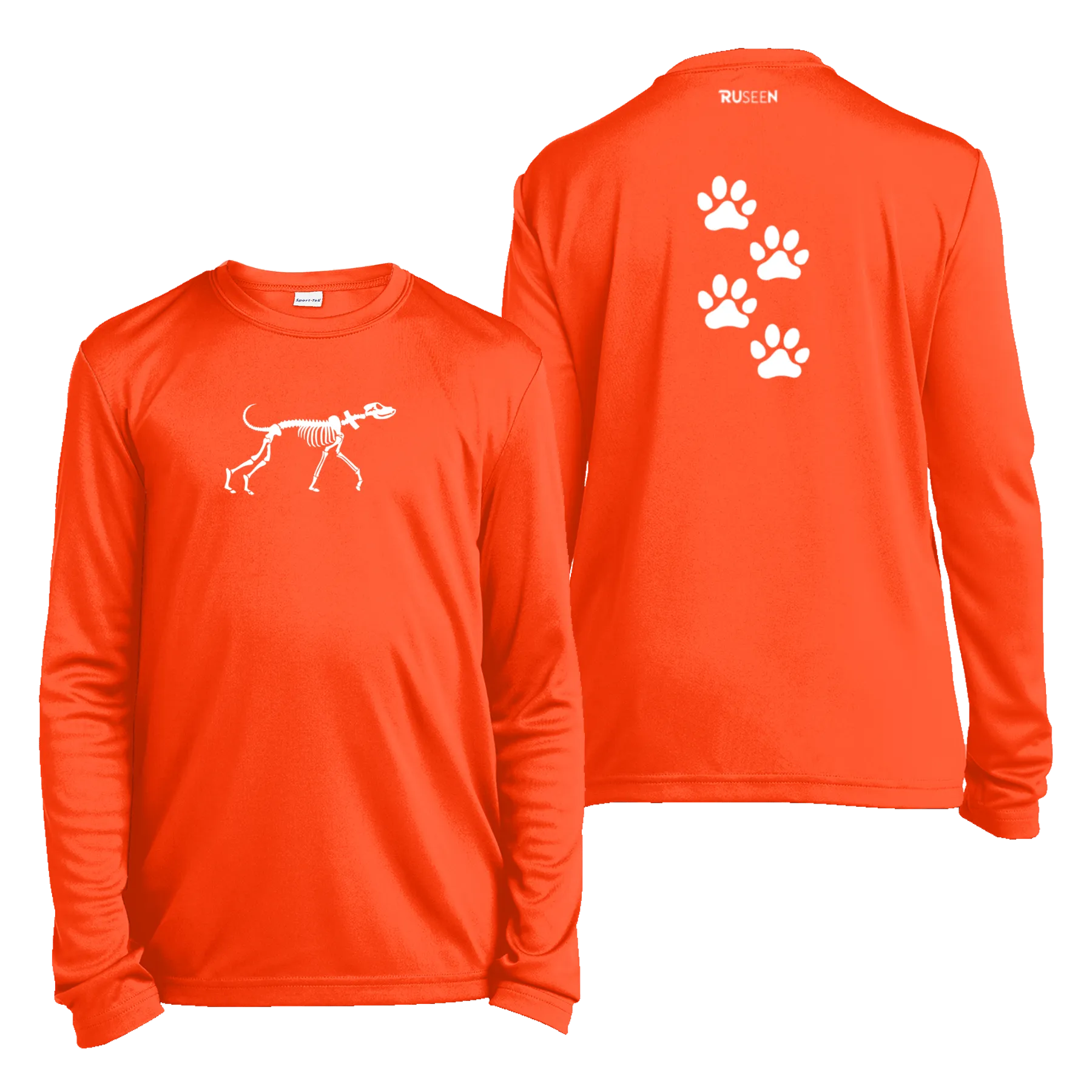 Kids Reflective Long Sleeve Shirt - Paw Prints