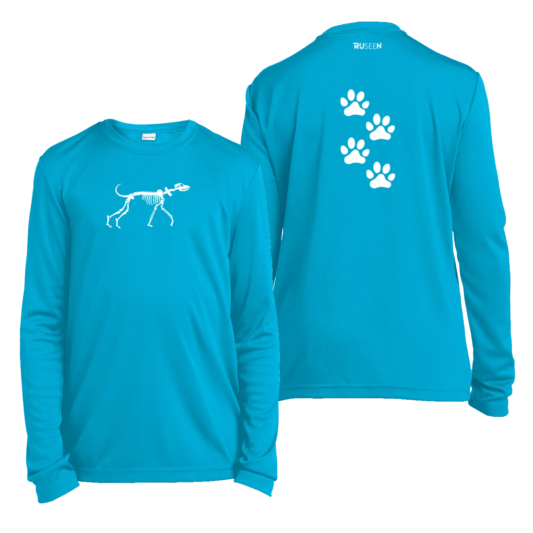 Kids Reflective Long Sleeve Shirt - Paw Prints