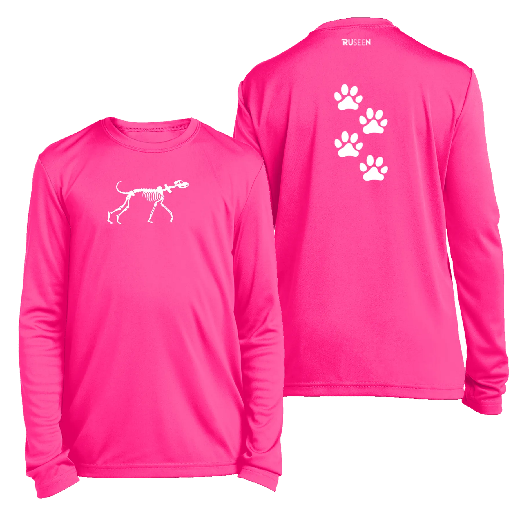 Kids Reflective Long Sleeve Shirt - Paw Prints