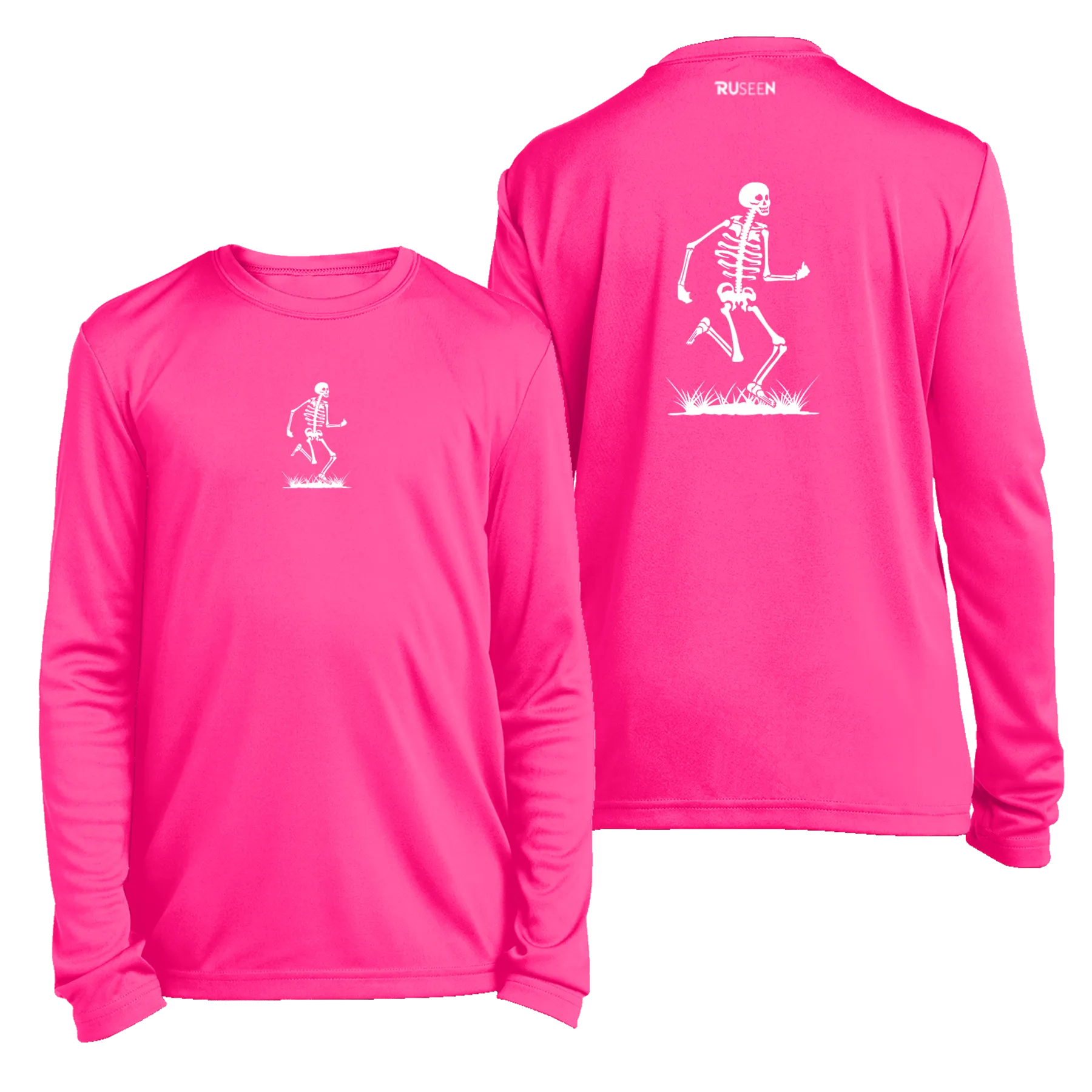 Kids Reflective Long Sleeve Shirt - Skeleton