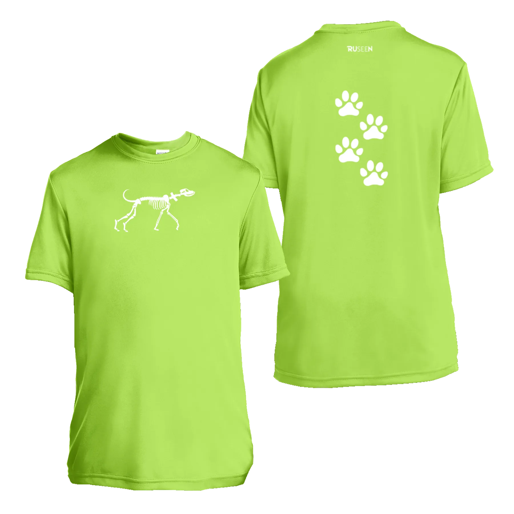 Kids Reflective Short Sleeve Shirt - Paw Prints