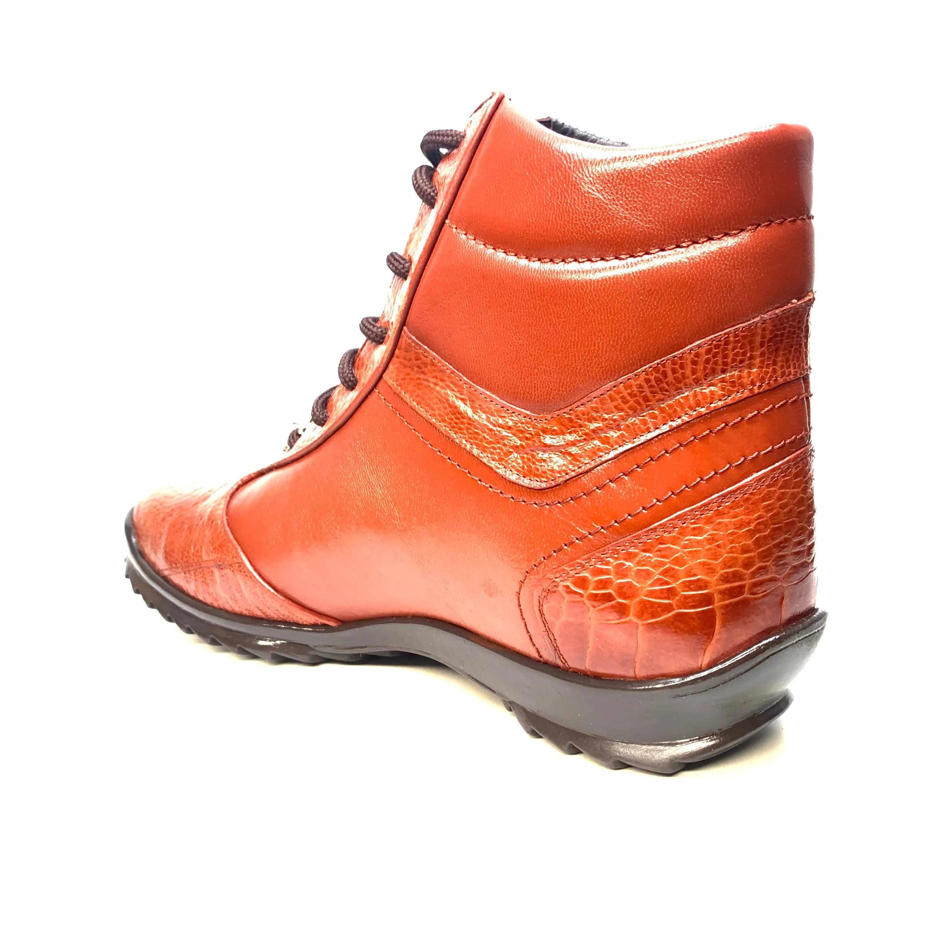 Los Altos Cognac Ostrich Leg High-top Sneakers