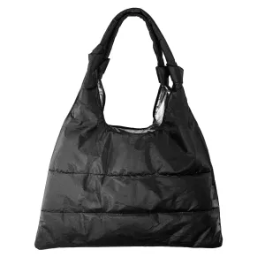 Love Me "Knot" Puffer Purse Tote in Shimmer Black