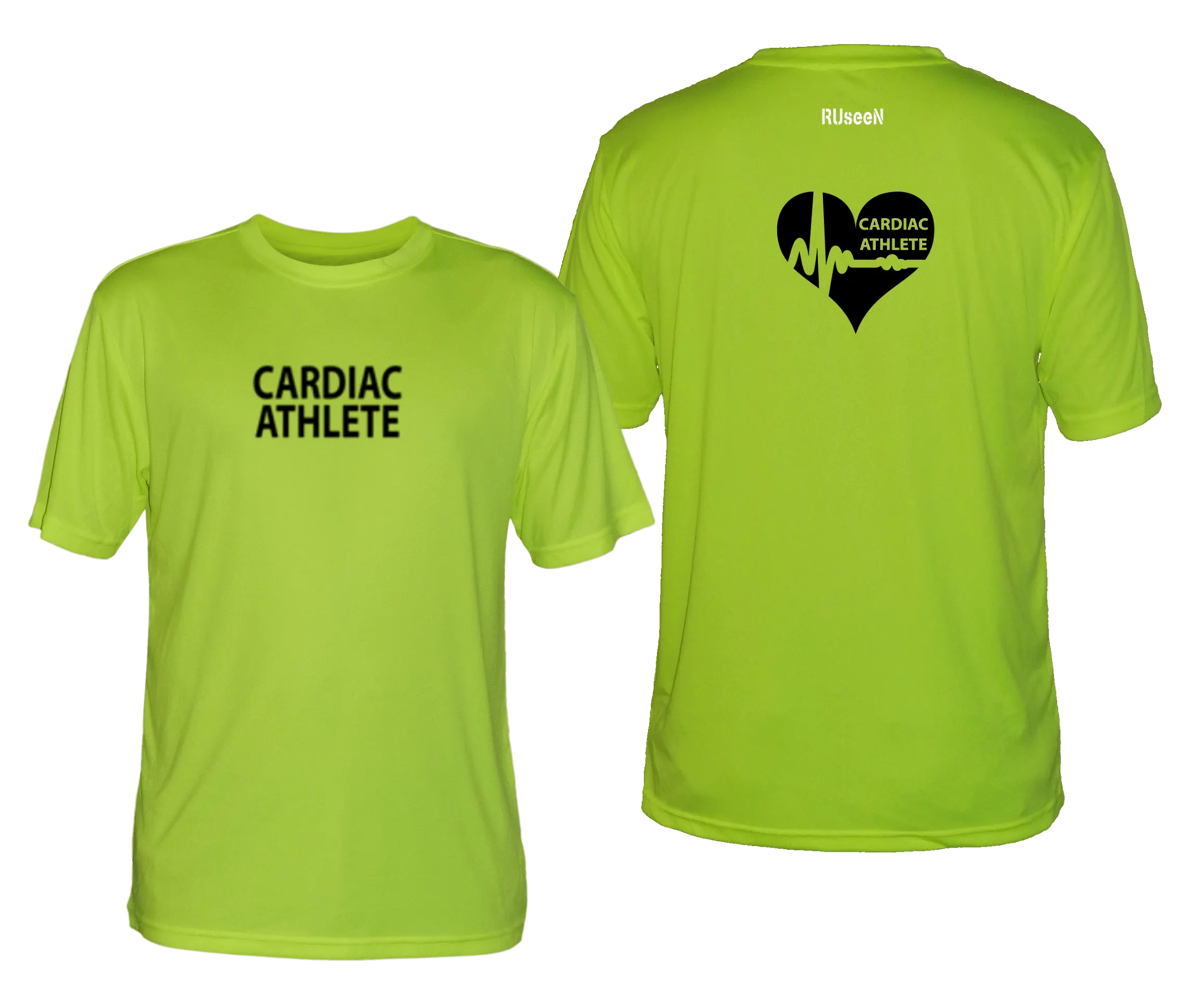 Men's Cardiac Athlete Short Sleeve Shirt Design 2 - Reflective or Black Text