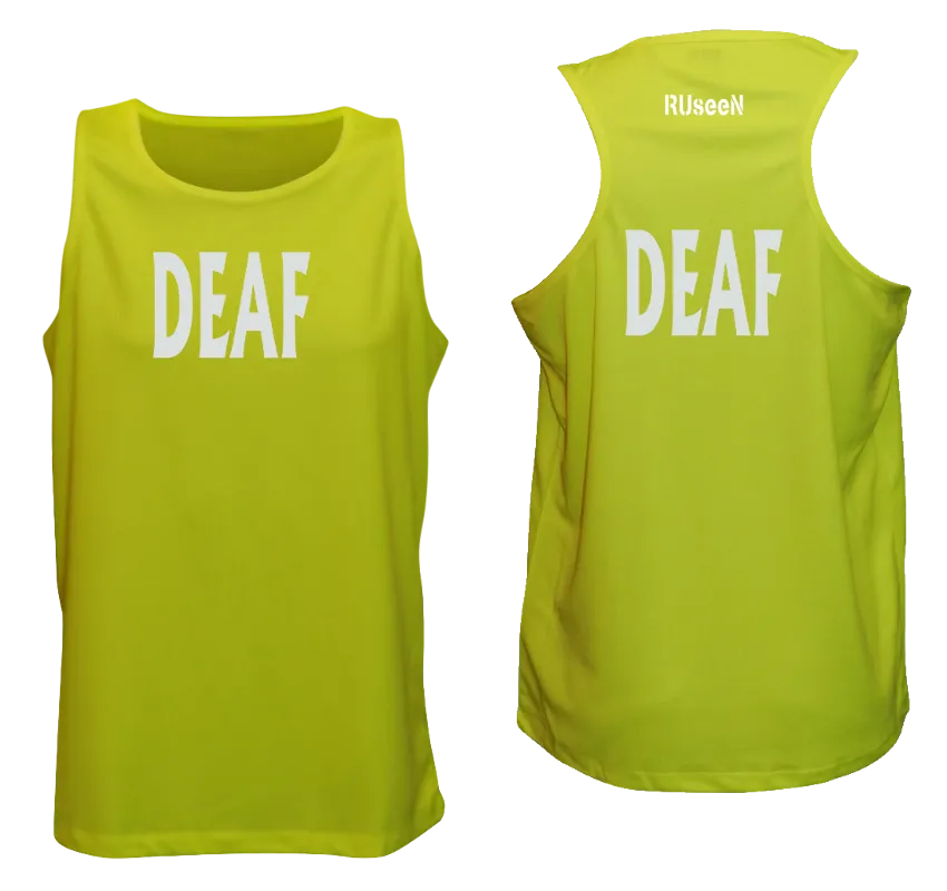 Men's DEAF Tank Top - Reflective or Black Text