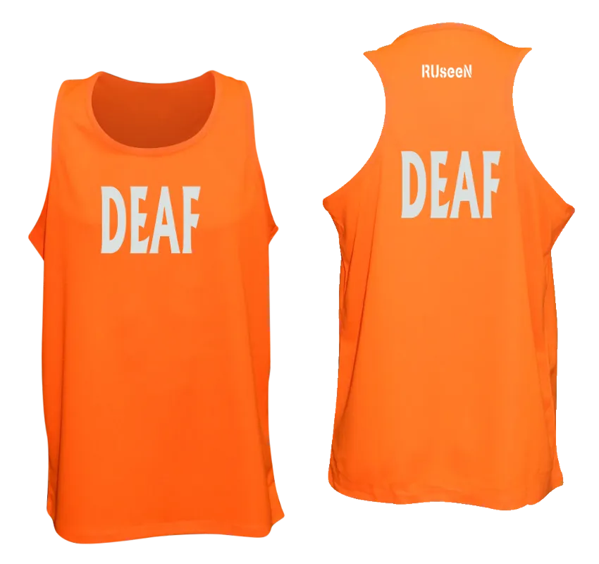 Men's DEAF Tank Top - Reflective or Black Text