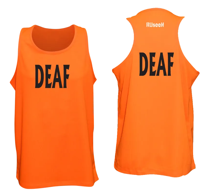 Men's DEAF Tank Top - Reflective or Black Text