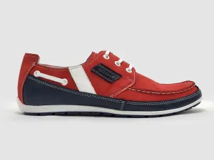 Men's Dockside Leather Boat Shoes - Red